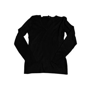 H&M Size Large‎ Black Long Sleeve Black V-Neck Sweater Women Lightweight